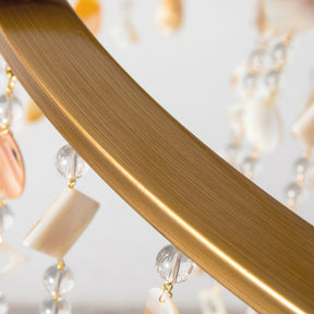 Tatum Lux Shell Crystal Chandelier - 18 Heads ∅ 47.2″ x H 70.9″ / Dia 120cm x H 180cmCopper & Clear CrystalBlushlighting
