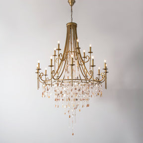 Tatum Lux Shell Crystal Chandelier - 18 Heads ∅ 47.2″ x H 70.9″ / Dia 120cm x H 180cmCopper & Clear CrystalBlushlighting