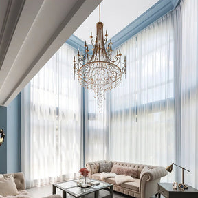 Tatum Lux Shell Crystal Chandelier - 9 Heads ∅ 31.5″ x H 47.2″/ Dia 80cm x H 120cmCopper & Clear CrystalBlushlighting