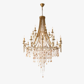 Tatum Lux Shell Crystal Chandelier - 18 Heads ∅ 47.2″ x H 70.9″ / Dia 120cm x H 180cmCopper & Clear CrystalBlushlighting