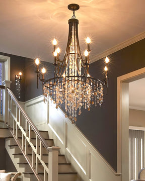Tatum Lux Shell Crystal Chandelier - 18 Heads ∅ 47.2″ x H 70.9″ / Dia 120cm x H 180cmCopper & Clear CrystalBlushlighting