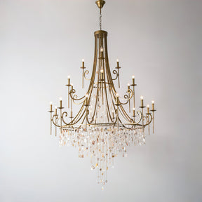Tatum Lux Shell Crystal Chandelier - 21 Heads ∅ 54.3″ x H 86.6″ / Dia 138cm x H 220 cmCopper & Clear CrystalBlushlighting