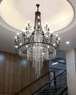 Tatum Lux Shell Crystal Chandelier - 18 Heads ∅ 47.2″ x H 70.9″ / Dia 120cm x H 180cmCopper & Clear CrystalBlushlighting