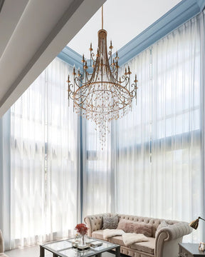 Tatum Lux Shell Crystal Chandelier - 18 Heads ∅ 47.2″ x H 70.9″ / Dia 120cm x H 180cmCopper & Clear CrystalBlushlighting