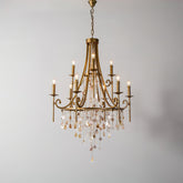 Tatum Lux Shell Crystal Chandelier - 9 Heads ∅ 31.5″ x H 47.2″/ Dia 80cm x H 120cmCopper & Clear CrystalBlushlighting