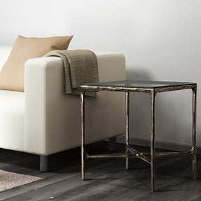 Thaddeus Glass Square Side Table 18" 22"
