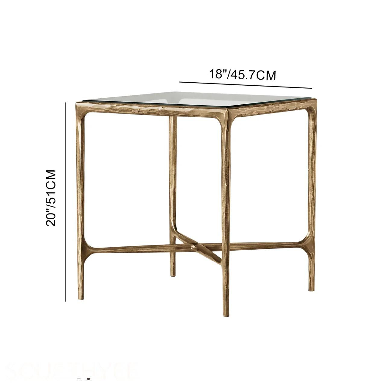 Thaddeus Glass Square Side Table 18" 22"