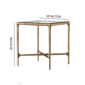 Thaddeus Glass Square Side Table 18" 22"