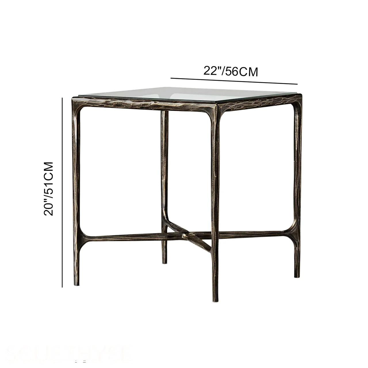 Thaddeus Glass Square Side Table 18" 22"