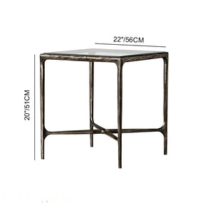 Thaddeus Glass Square Side Table 18" 22"