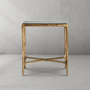 Thaddeus Glass Square Side Table 18" 22"