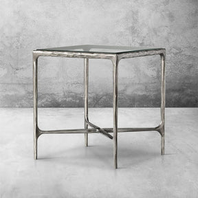 Thaddeus Glass Square Side Table 18" 22"