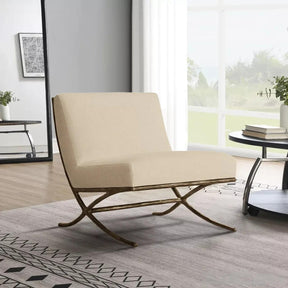 Thaddeus X-base Leather Slipper Chair