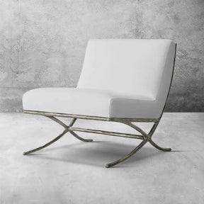 Thaddeus X-base Leather Slipper Chair