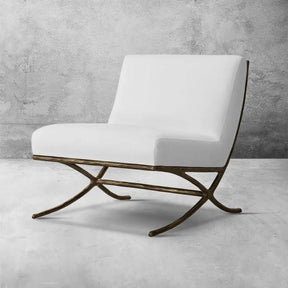 Thaddeus X-base Leather Slipper Chair