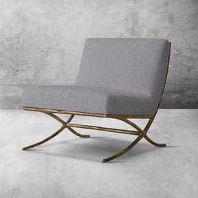 Thaddeus X-base Leather Slipper Chair