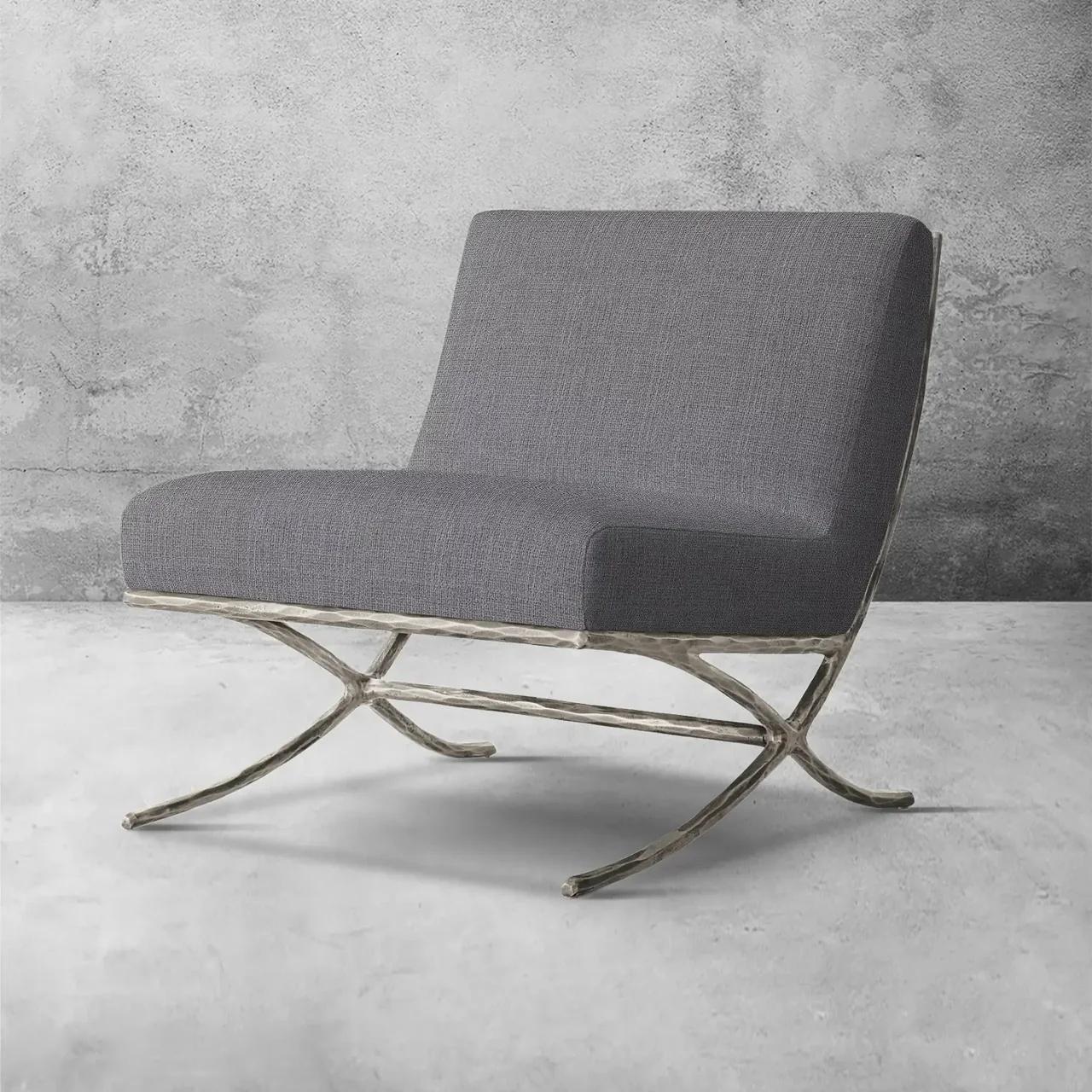 Thaddeus X-base Leather Slipper Chair