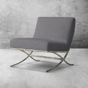 Thaddeus X-base Leather Slipper Chair