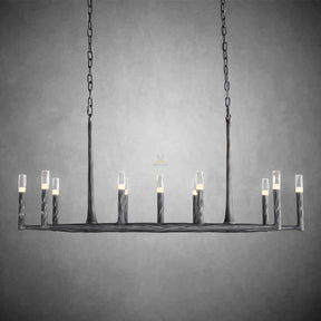 Thod Forged Linear Chandelier for Living Room, Dining Room