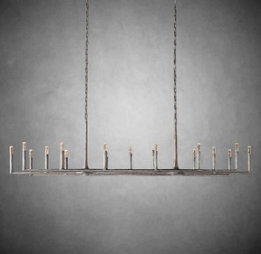 Thod Forged Linear Chandelier for Living Room, Dining Room