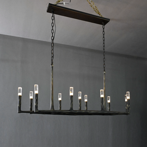 Thod Forged Linear Chandelier for Living Room, Dining Room