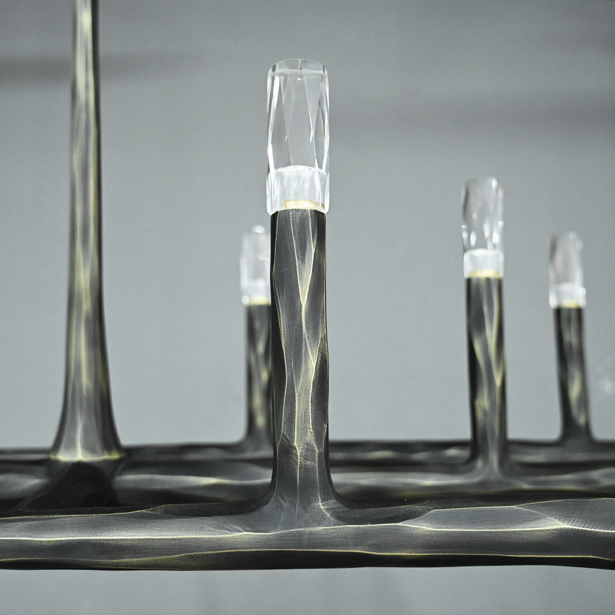 Thod Forged Linear Chandelier for Living Room, Dining Room