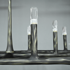 Thod Forged Linear Chandelier for Living Room, Dining Room