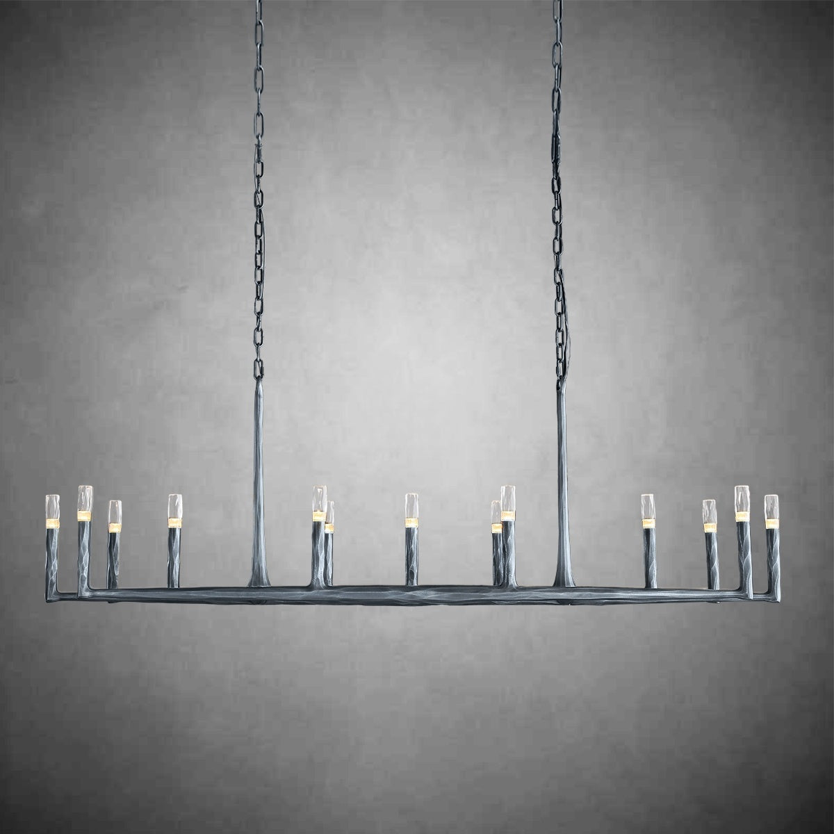 Thod Forged Linear Chandelier for Living Room, Dining Room