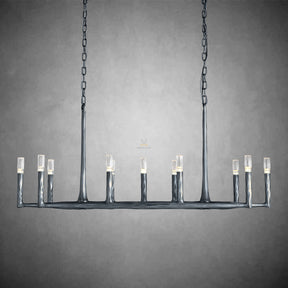 Thod Forged Linear Chandelier for Living Room, Dining Room