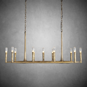 Thod Forged Linear Chandelier for Living Room, Dining Room