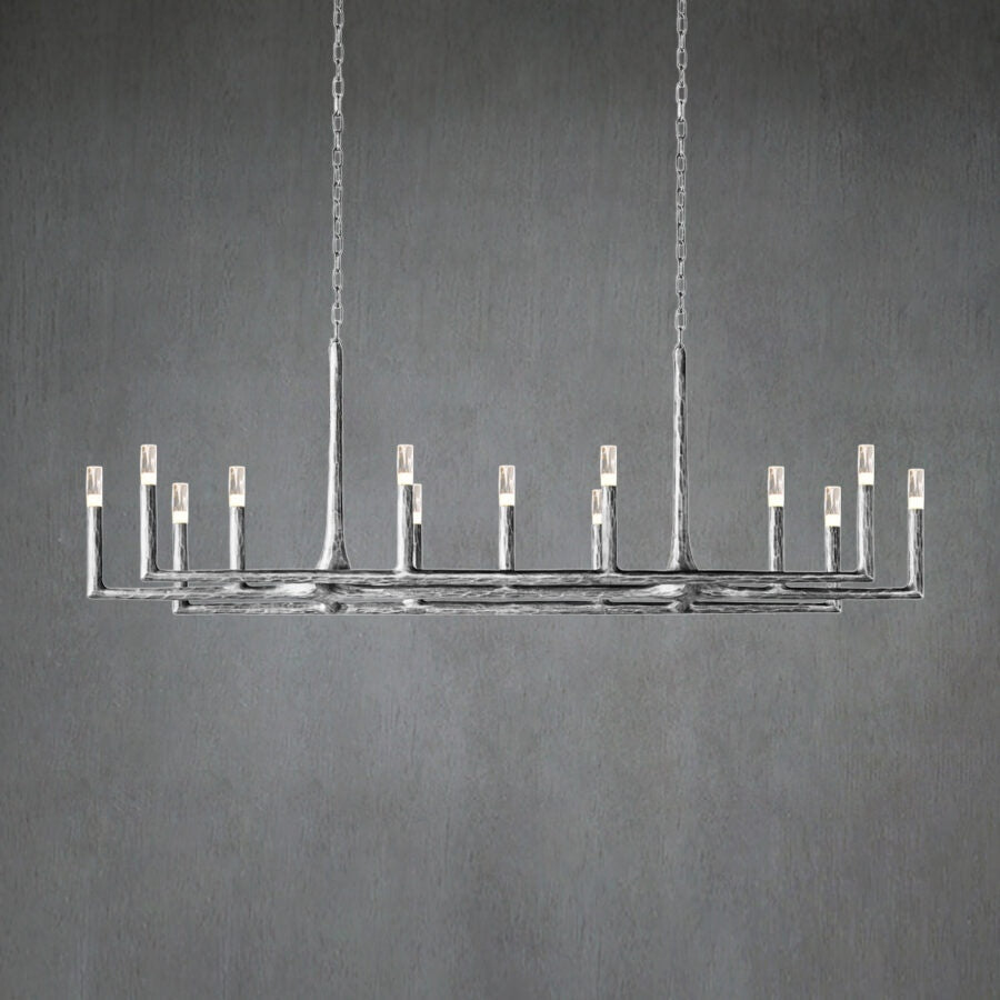 Thod Forged Linear Chandelier for Living Room, Dining Room