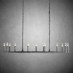 Thod Forged Linear Chandelier for Living Room, Dining Room