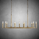 Thod Forged Linear Chandelier for Living Room, Dining Room