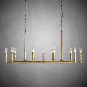 Thod Forged Linear Chandelier for Living Room, Dining Room