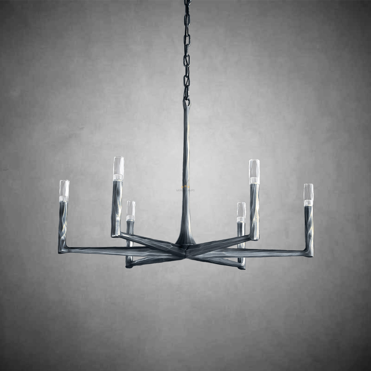 Thod Forged Round Chandelier for Living Room, Dining Room