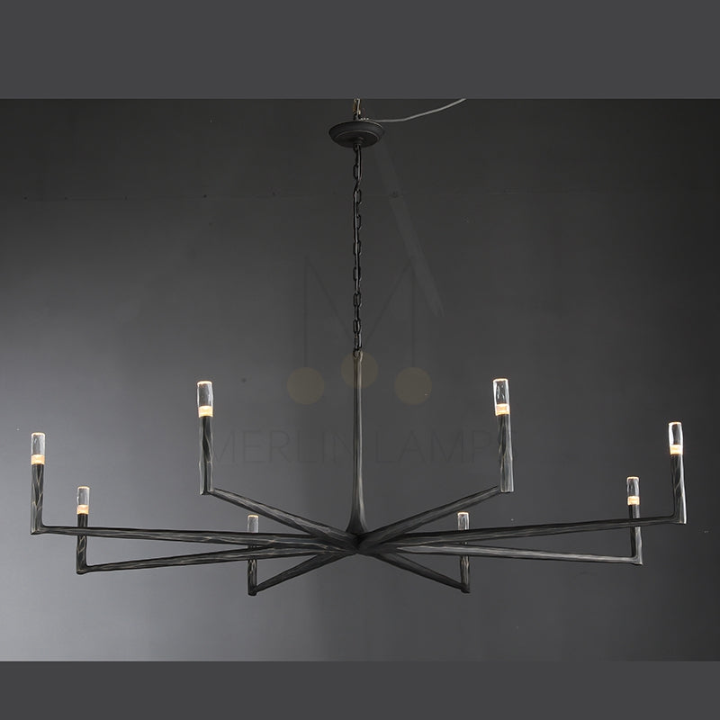 Thod Forged Round Chandelier for Living Room, Dining Room