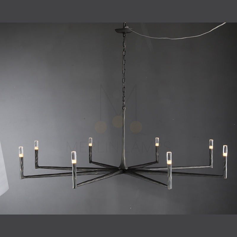 Thod Forged Round Chandelier for Living Room, Dining Room