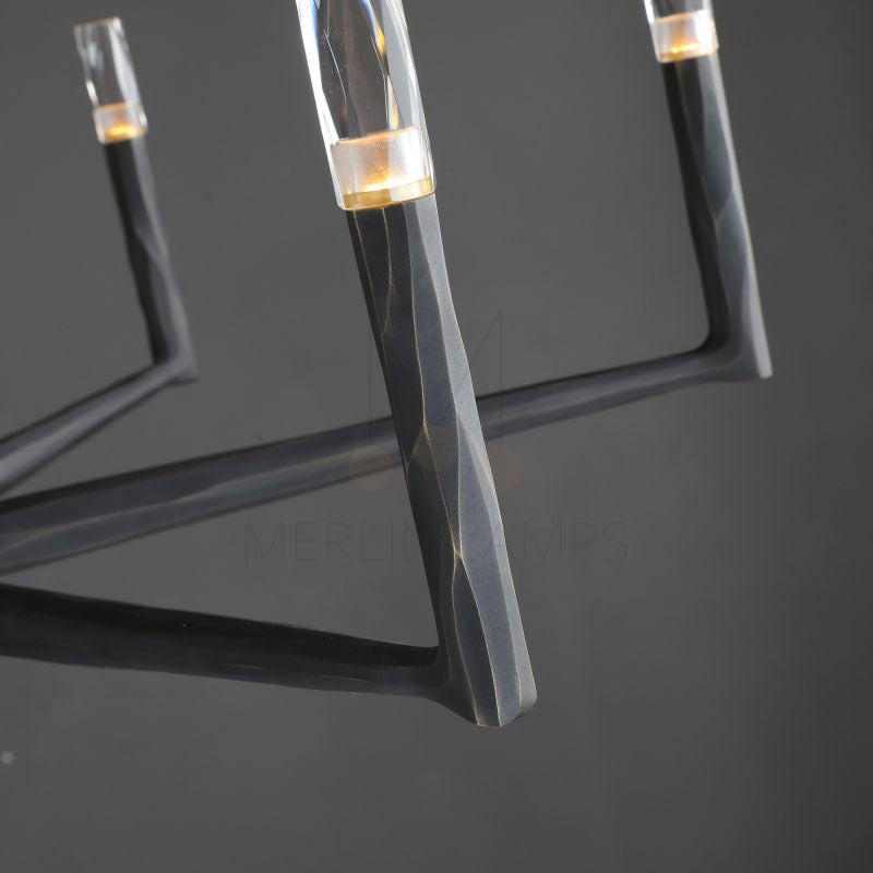 Thod Forged Round Chandelier for Living Room, Dining Room