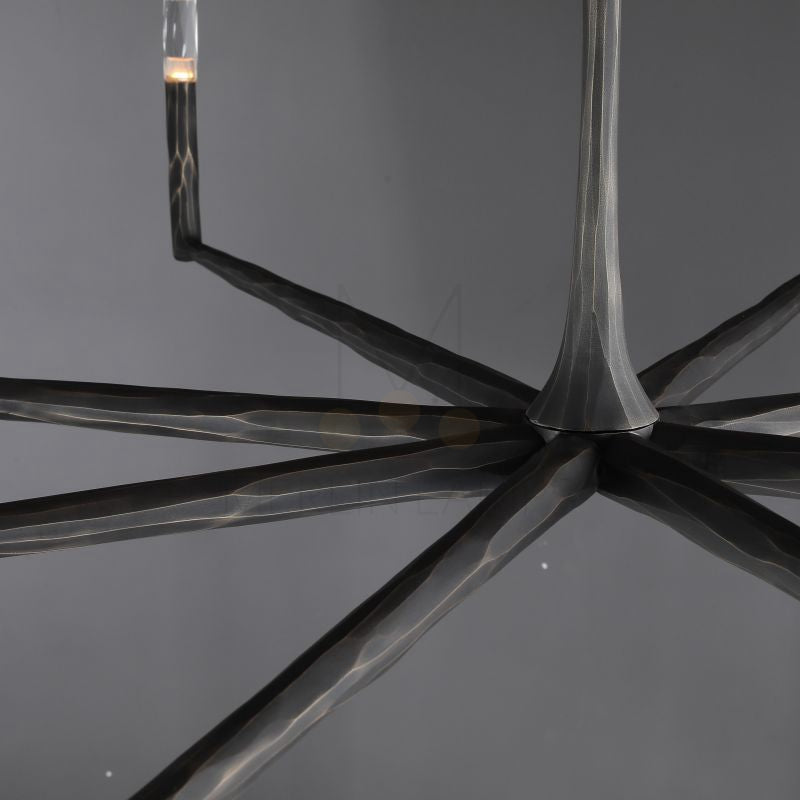 Thod Forged Round Chandelier for Living Room, Dining Room