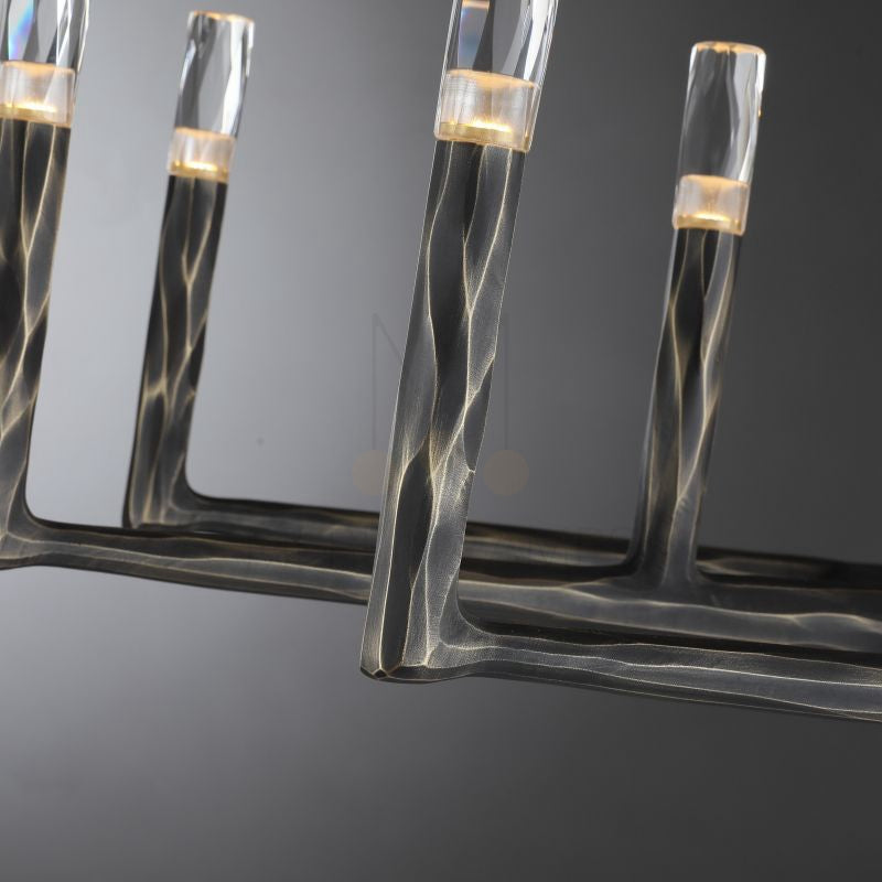 Thod Forged Round Chandelier for Living Room, Dining Room