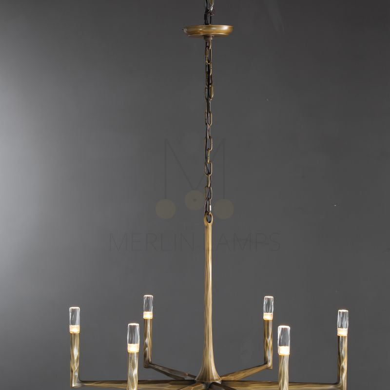 Thod Forged Round Chandelier for Living Room, Dining Room