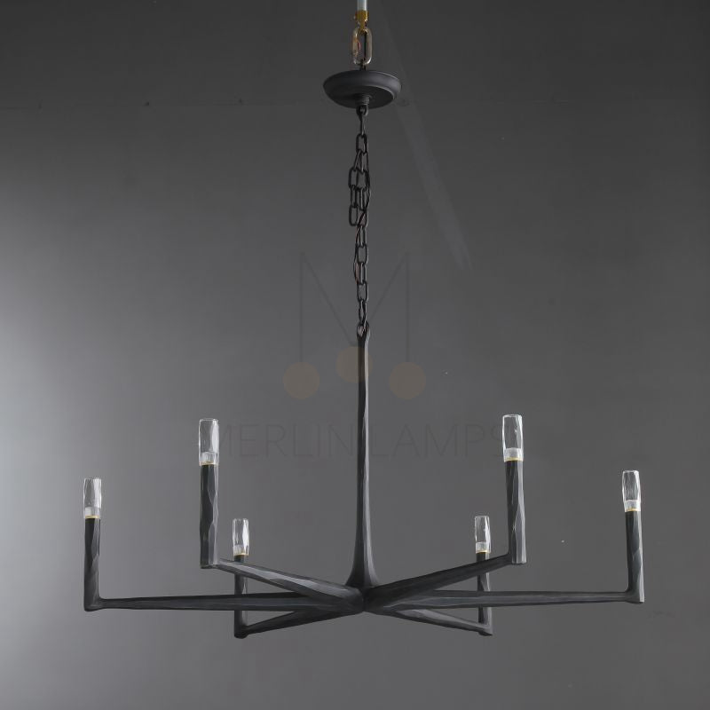 Thod Forged Round Chandelier for Living Room, Dining Room