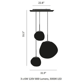 Modern Rock Glass Special Shape Pendant Lighting