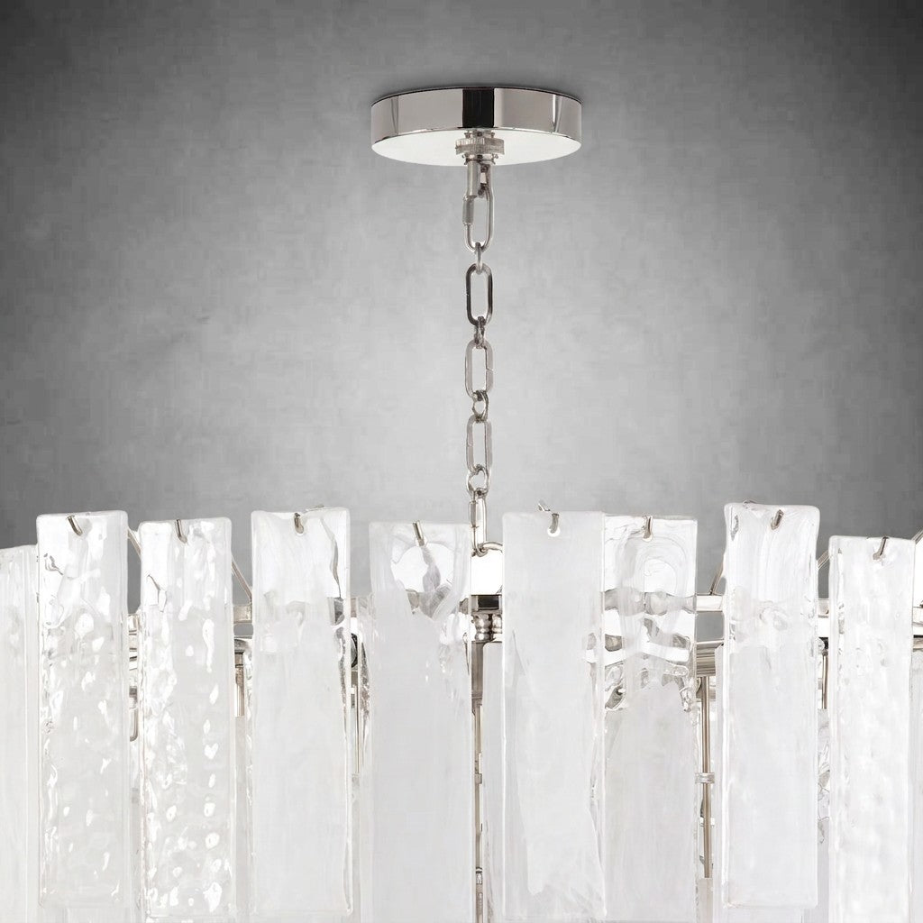 Tidelle Nickel Clear Glass Chandelier Large