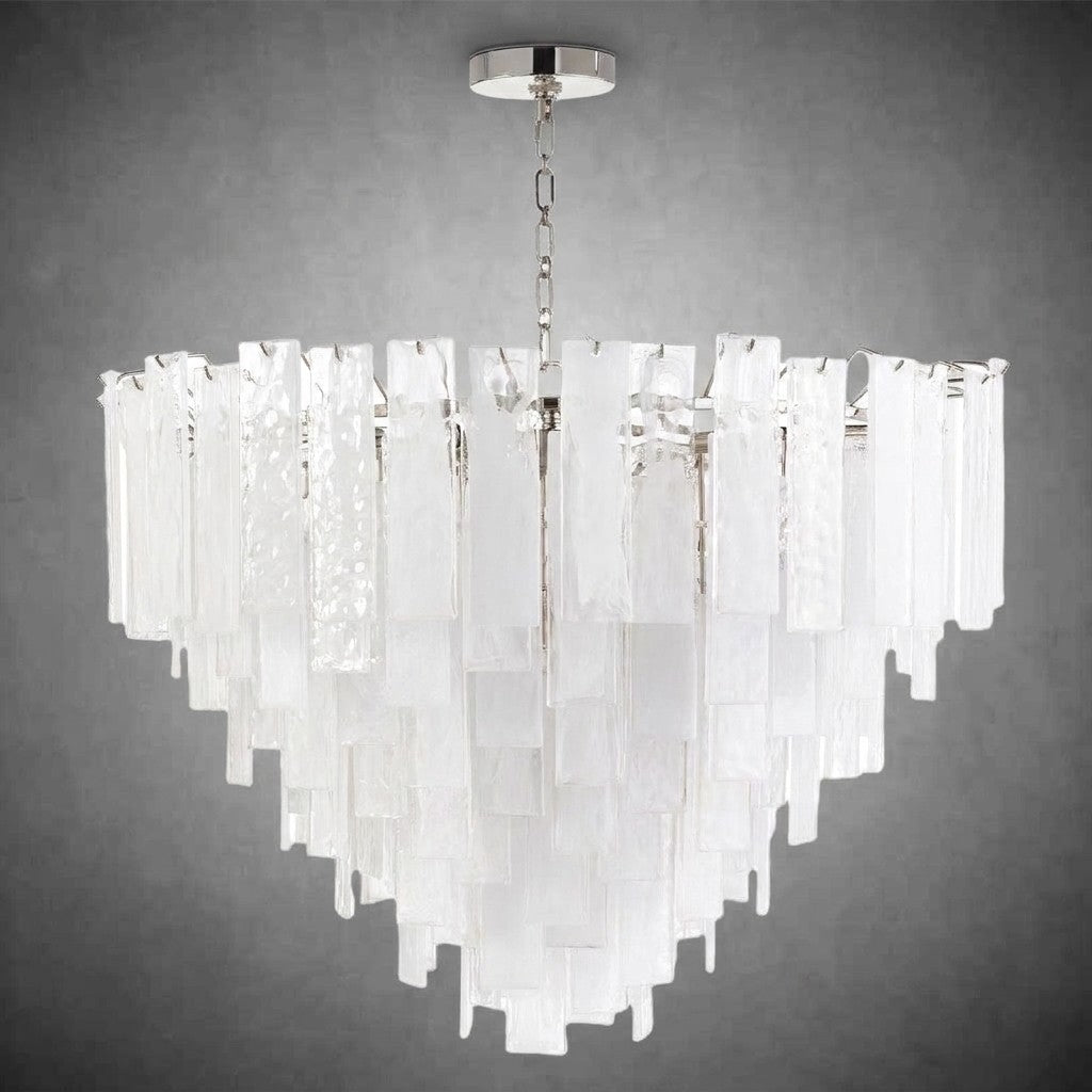Tidelle Nickel Clear Glass Chandelier Large