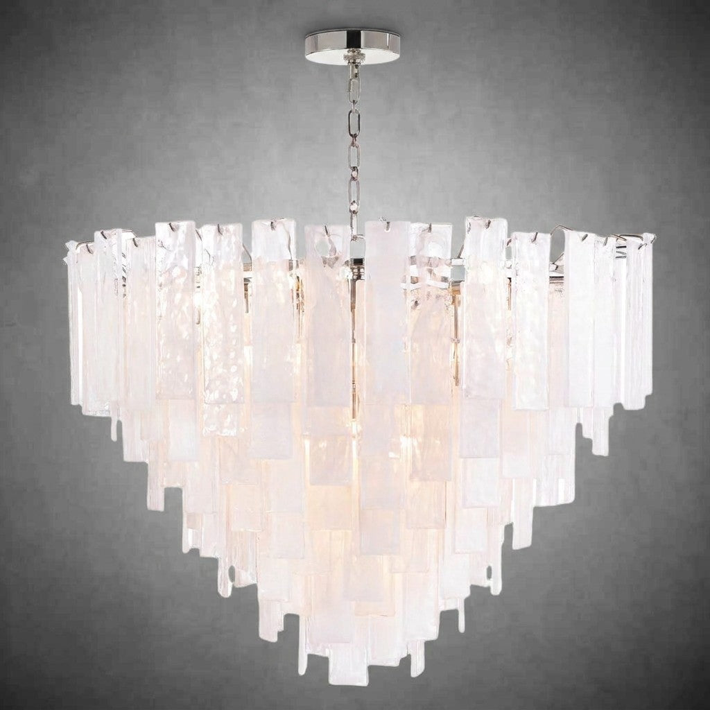 Tidelle Nickel Clear Glass Chandelier Large