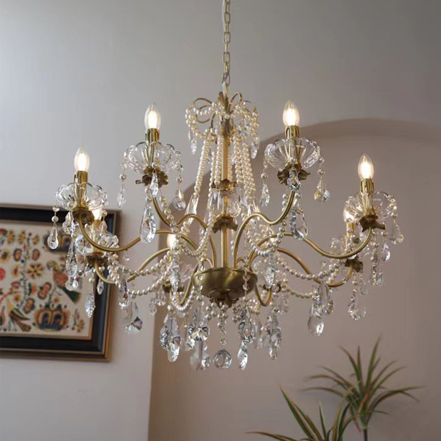 Traditional French Modern Candle Chandelier For Living Room Bedroom