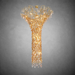 Tree Branch Crystal Brass Chandelier