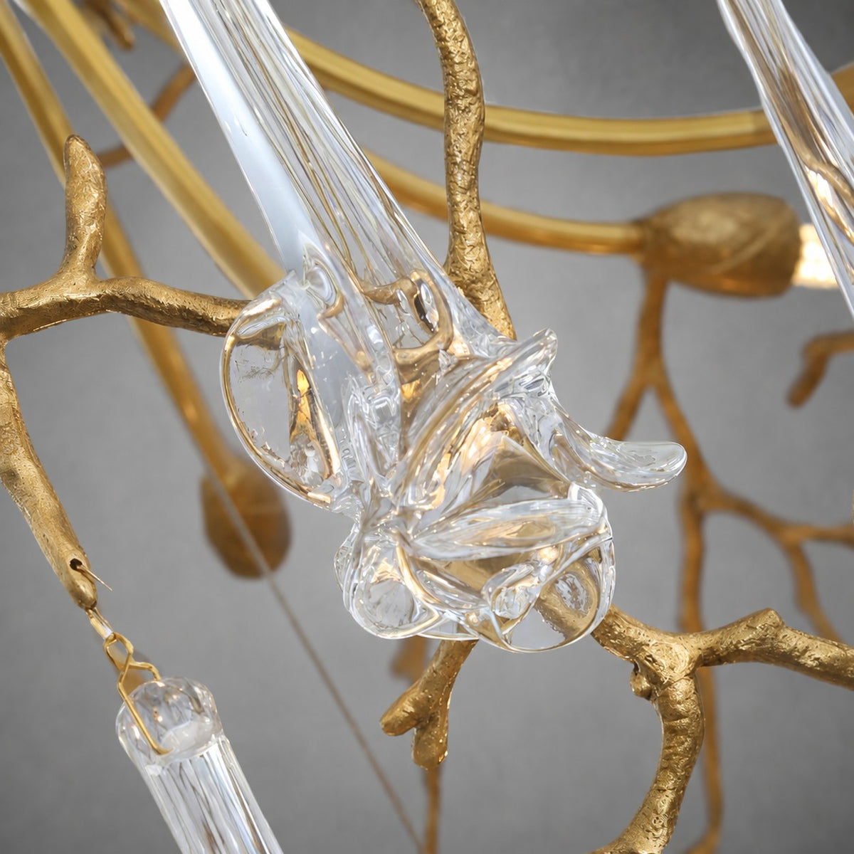 Tree Branch Crystal Brass Chandelier