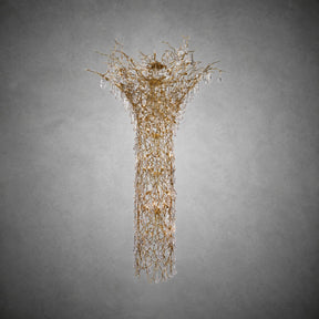 Tree Branch Crystal Brass Chandelier